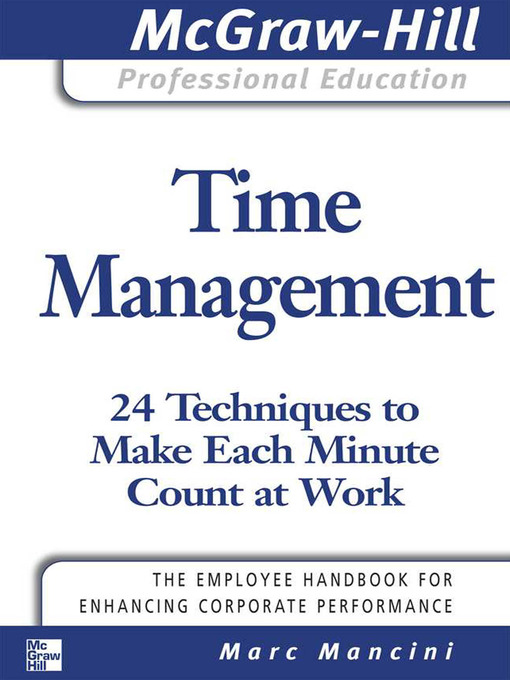 Title details for Time Management by Marc Mancini - Available